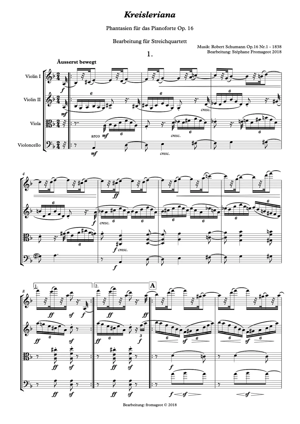 64a7c92ee0a8ce85d69c824e_KREISLERIANA Streichquartett - Full Score Seite 1