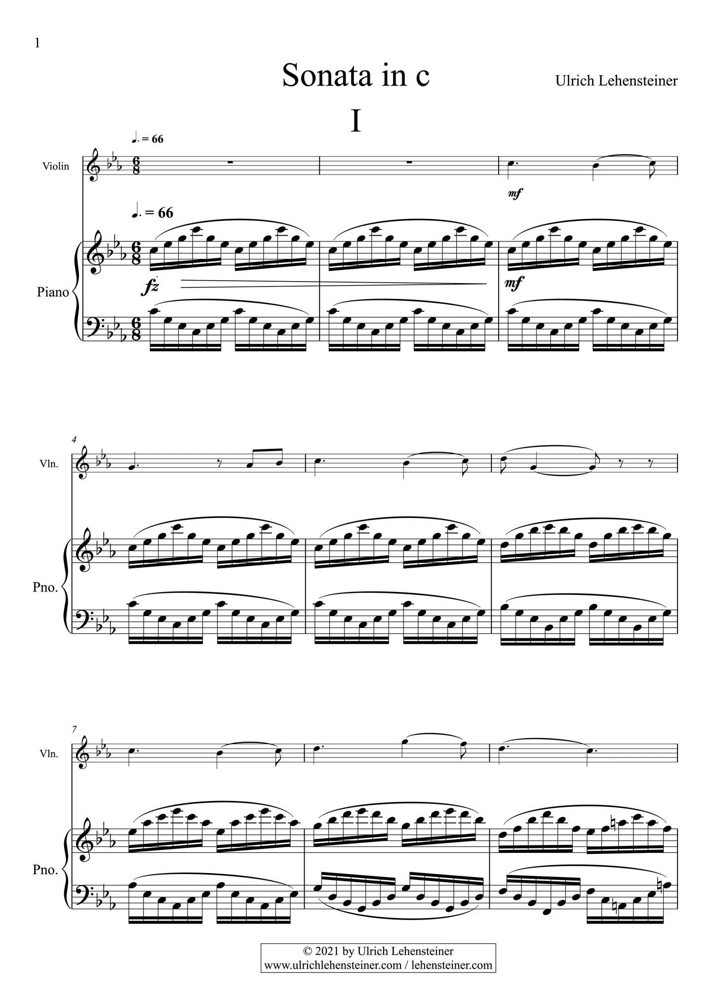 Violinsonate in c cover 1