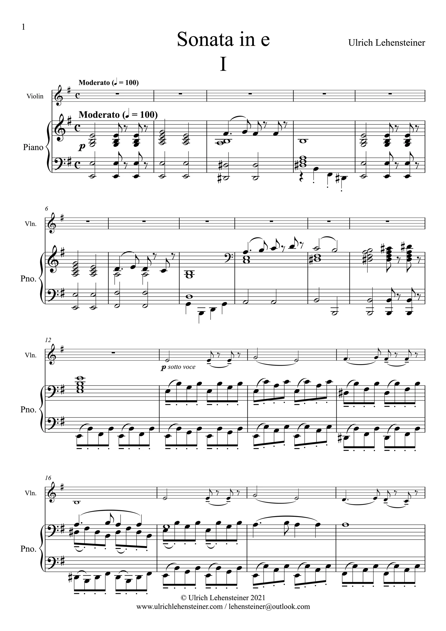 Violinsonate in e cover